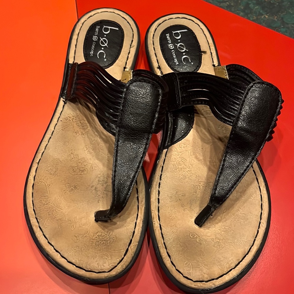 BOC Black Leather Sandals